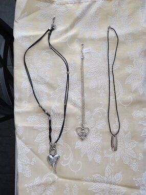 Long silver and black necklaces Y2K style one NWT bag 6